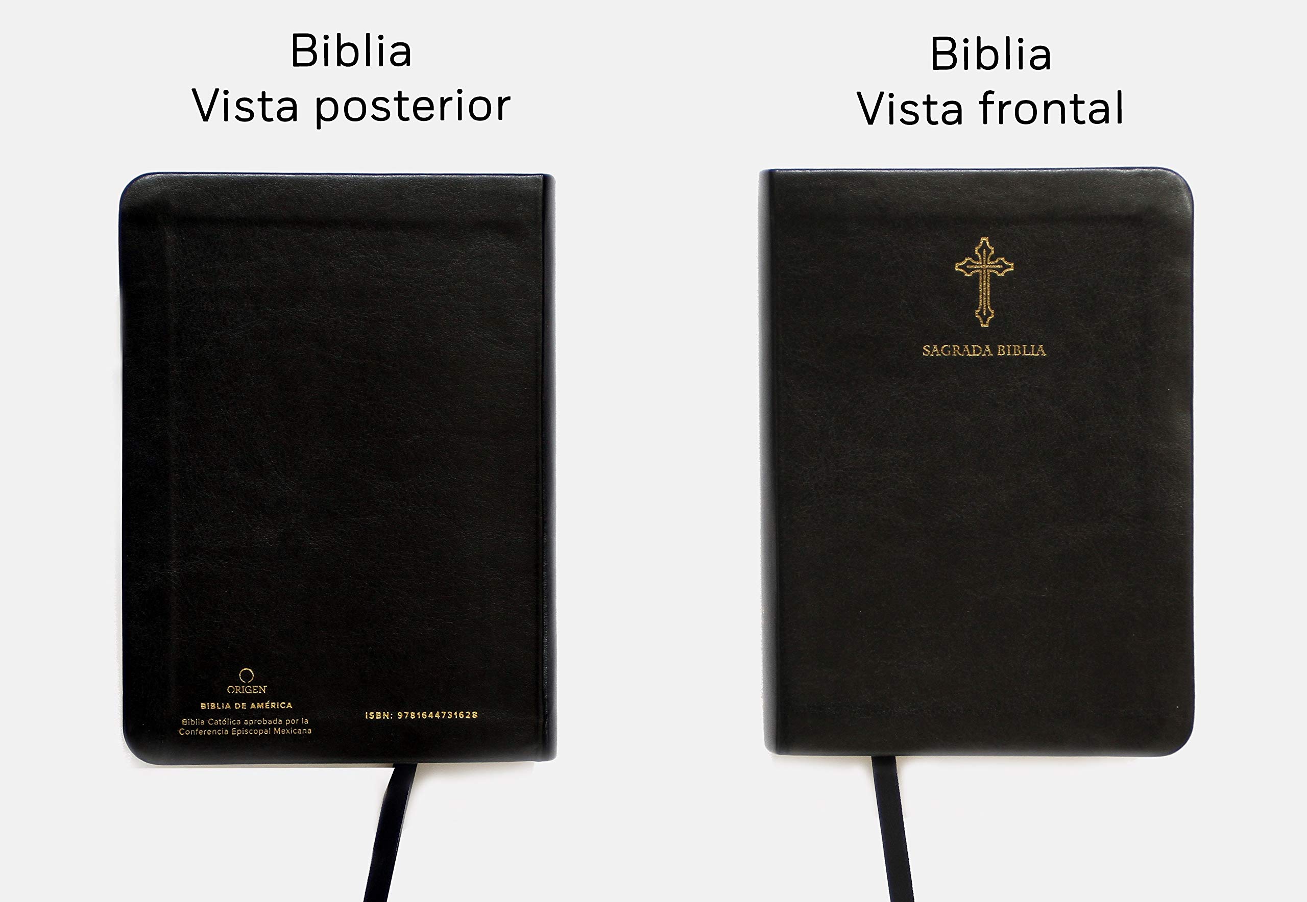 Biblia Católica en español. Símil piel negro, tamaño compacto / Catholic Bible. Spanish-Language, Leathersoft, Black, Compact