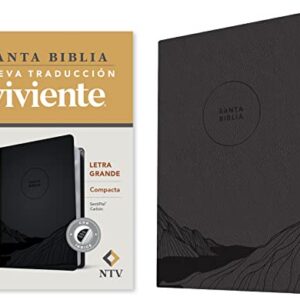 Santa Biblia NTV, Edición compacta, letra grande (SentiPiel, Carbón, Índice, Letra Roja) (Spanish Edition)