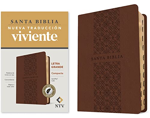 Santa Biblia NTV, Edición compacta, letra grande (SentiPiel, Café, Índice, Letra Roja) (Spanish Edition)