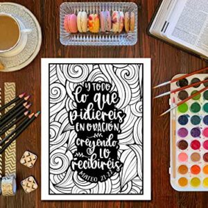 Libro de colorear - Versículos de la Biblia para niñas (Spanish Edition)