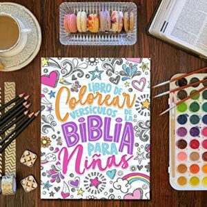 Libro de colorear - Versículos de la Biblia para niñas (Spanish Edition)