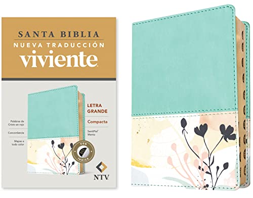 Santa Biblia NTV, Edición compacta, letra grande (SentiPiel, Menta, Índice, Letra Roja) (Spanish Edition)