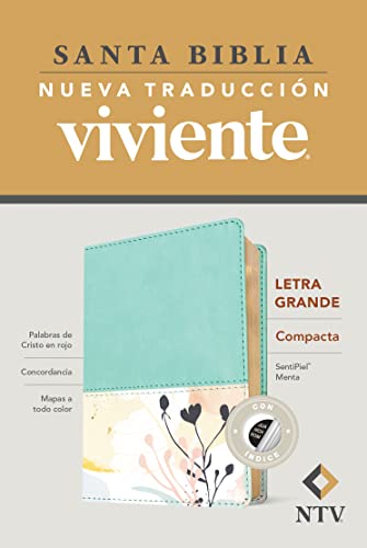 Santa Biblia NTV, Edición compacta, letra grande (SentiPiel, Menta, Índice, Letra Roja) (Spanish Edition)