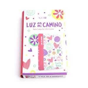 NVI Biblia Luz en mi camino corazones, multicolor símil piel (Spanish Edition)
