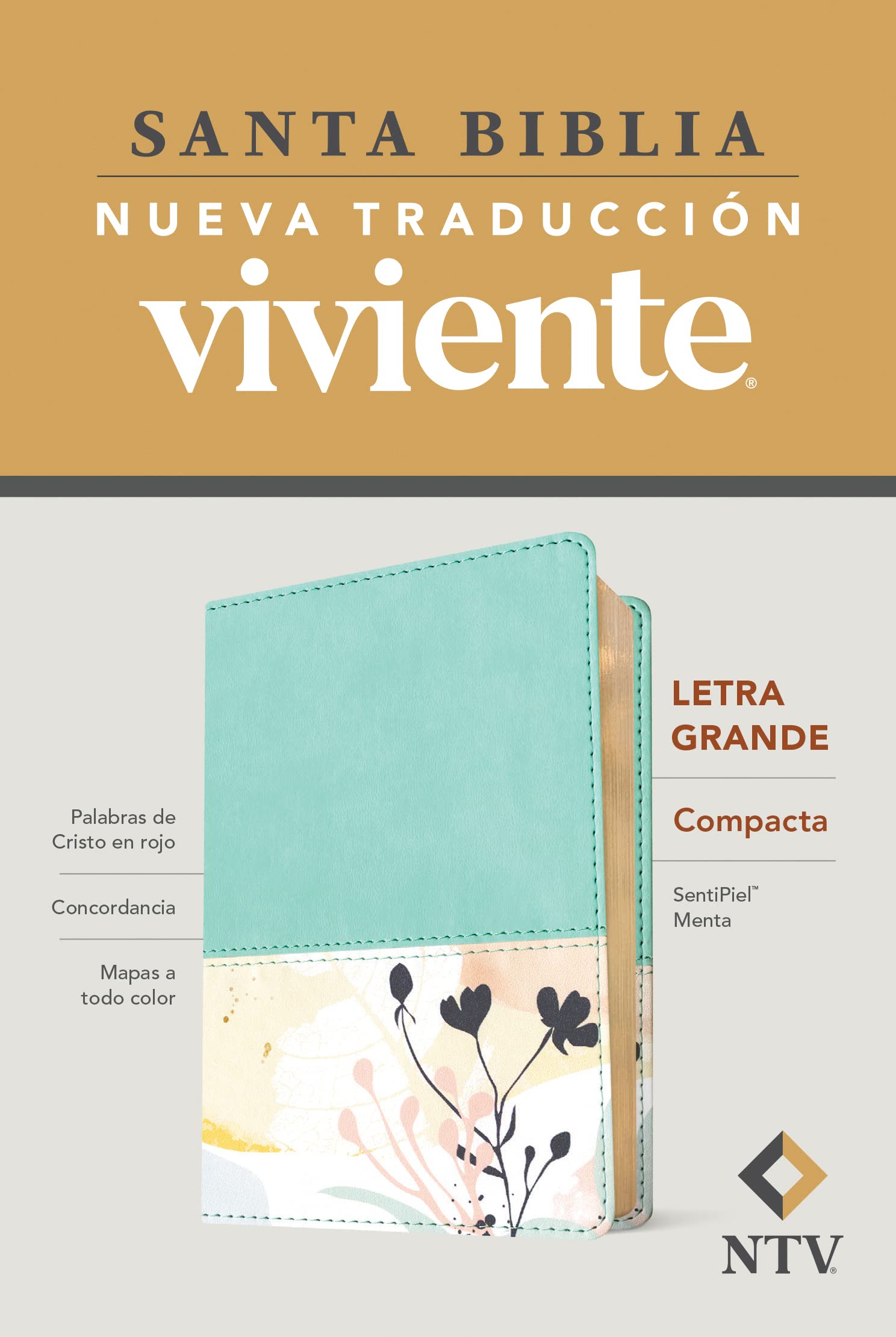 Santa Biblia NTV, Edición compacta, letra grande (SentiPiel, Menta, Letra Roja) (Spanish Edition)