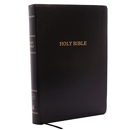 KJV Holy Bible, Giant Print Center-Column Reference Bible, Black Leather-look, 53,000 Cross References, Red Letter, Comfort Print: King James Version