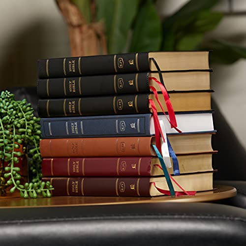 KJV Holy Bible, Giant Print Center-Column Reference Bible, Black Leather-look, 53,000 Cross References, Red Letter, Comfort Print: King James Version