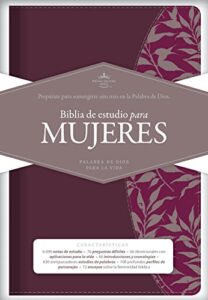 biblia reina valera 1960 de estudio para mujeres vino tinto-fucsia, símil piel | rvr 1960 women study bible, burgundy-fuschia leathertouch (spanish edition)