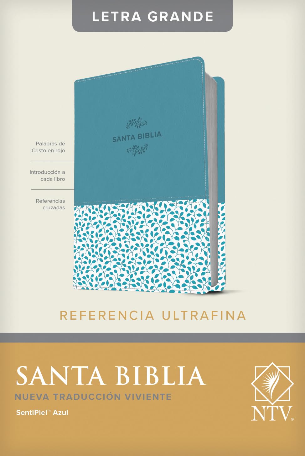 Santa Biblia NTV, Edición de referencia ultrafina, letra grande (SentiPiel, Azul, Índice) (Spanish Edition)