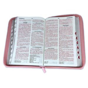 Biblia para Mujeres con Cierre Letra Grande 12 puntos RV1960 rosado con indice - Concordancia y Palabras de Jesus en rojo