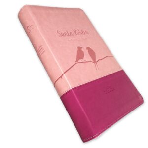 Biblia para Mujeres con Cierre Letra Grande 12 puntos RV1960 rosado con indice - Concordancia y Palabras de Jesus en rojo