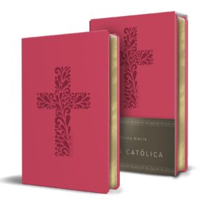 Biblia Católica en español. Símil piel fucsia, tamaño compacto / Catholic Bible. Spanish-Language, Leathersoft, Fucsia, Compact