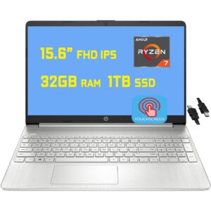 flagship 2021 hp pavilion 15 business laptop computer 15.6” fhd 1080p ips touchscreen amd 8-core ryzen 7 4700u (beats i7-10710u) 32gb ram 1tb ssd usb-c wifi win10 (renewed)
