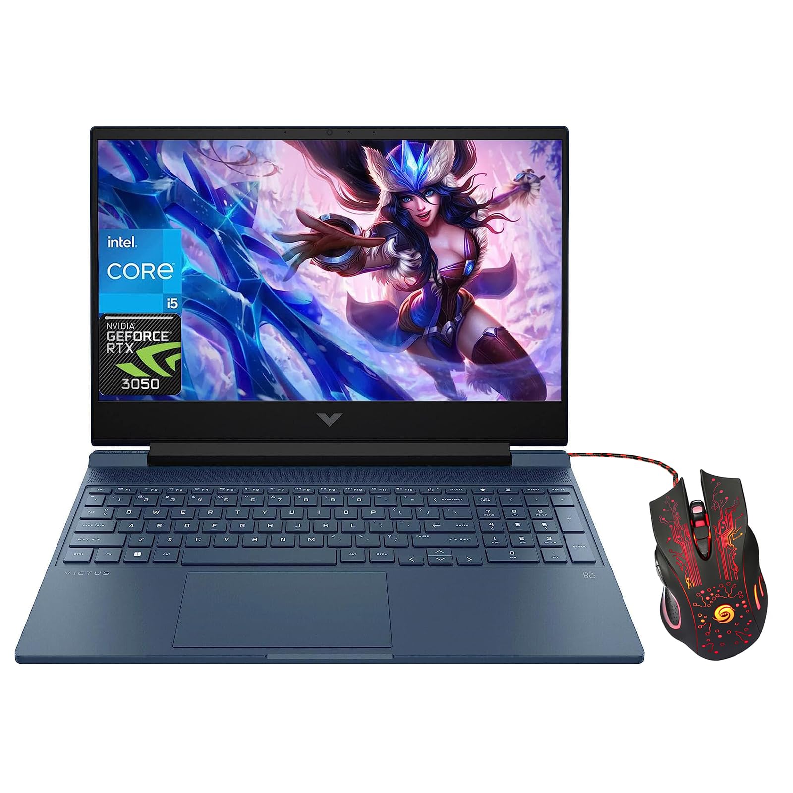 HP Victus Gaming Laptop 2023 Newest, 15.6" FHD 144Hz Display, Intel Core i5-13420H Processor, NVIDIA GeForce RTX 3050 Graphics, 8GB RAM, 512GB SSD, WiFi 6, Bluetooth, Windows 11 Home, Blue