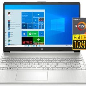 2021 HP Notebook 15 Laptop, 15.6'' Full HD 1080P Display, AMD Ryzen 3-3250U Up to 3.5GHz (Beats i3-7100U), 8GB DDR4 Memory, 256GB SSD, Webcam, Type-C, HDMI, BT, WiFi, Windows 10 S, Accessory, Silver