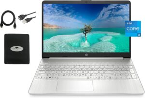hp 15.6 fhd laptop ips flagship computer, intel 4 core i5-1135g7(up to 4.2ghz, beat i7-1060g7), 8gb ram, 512gb pcie ssd, iris xe graphics, wifi, bluetooth, win11, w/gm accessories, silver