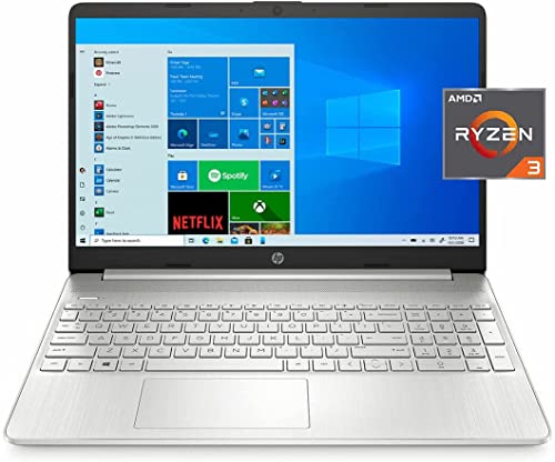 HP 15 Laptop,15.6" FHD, Ryzen 3-3250U, 4GB DDR4 RAM, 128GB SSD, AMD Radeon Graphics, HDMI, Webcam, Long Lasting Battery, Silver, Windows 10