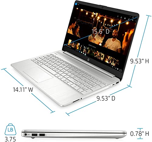 HP 15 Laptop,15.6" FHD, Ryzen 3-3250U, 4GB DDR4 RAM, 128GB SSD, AMD Radeon Graphics, HDMI, Webcam, Long Lasting Battery, Silver, Windows 10