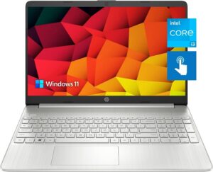 hp 2023 newest laptop, 15.6" touchscreen display, intel core i3-1115g4 processor, 16gb ram, 512gb ssd, intel uhd graphics, wifi, bluetooth, numeric keypad, windows 11 home in s mode, silver