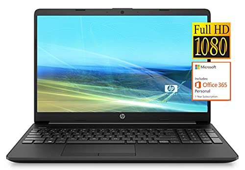 HP 2021 Notebook 15 Laptop, 15.6" Full HD 1080P Display, Intel Celeron N4020 Processor, 16GB DDR4 Memory, 512GB SSD, 1-Year Microsoft Office 365, Webcam, Type-C, RJ-45, HDMI, Windows 10 S