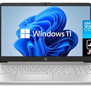 hp 2022 Newest 15.6" HD Laptop Computer, 11th Gen Intel Quad-Core i3-1125G4(Up to 3.7GHz, Beat i5-10210U),128GB SSD, 8GB RAM, Webcam, Bluetooth, USB-C, Wi-Fi, HDMI, Windows 11S, Silver+JVQ Mousepad