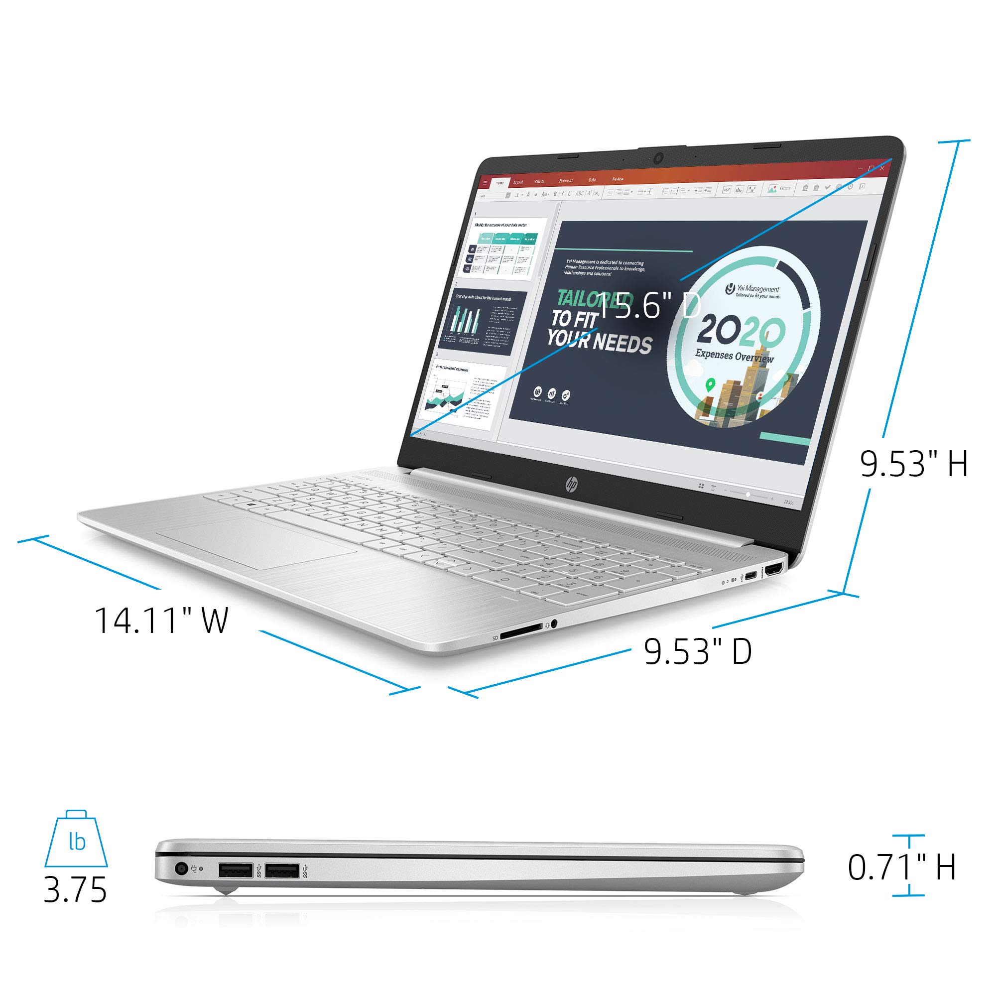 hp 2022 Newest 15.6" HD Laptop Computer, 11th Gen Intel Quad-Core i3-1125G4(Up to 3.7GHz, Beat i5-10210U),128GB SSD, 8GB RAM, Webcam, Bluetooth, USB-C, Wi-Fi, HDMI, Windows 11S, Silver+JVQ Mousepad