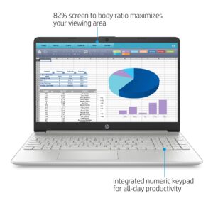 hp 2022 Newest 15.6" HD Laptop Computer, 11th Gen Intel Quad-Core i3-1125G4(Up to 3.7GHz, Beat i5-10210U),128GB SSD, 8GB RAM, Webcam, Bluetooth, USB-C, Wi-Fi, HDMI, Windows 11S, Silver+JVQ Mousepad