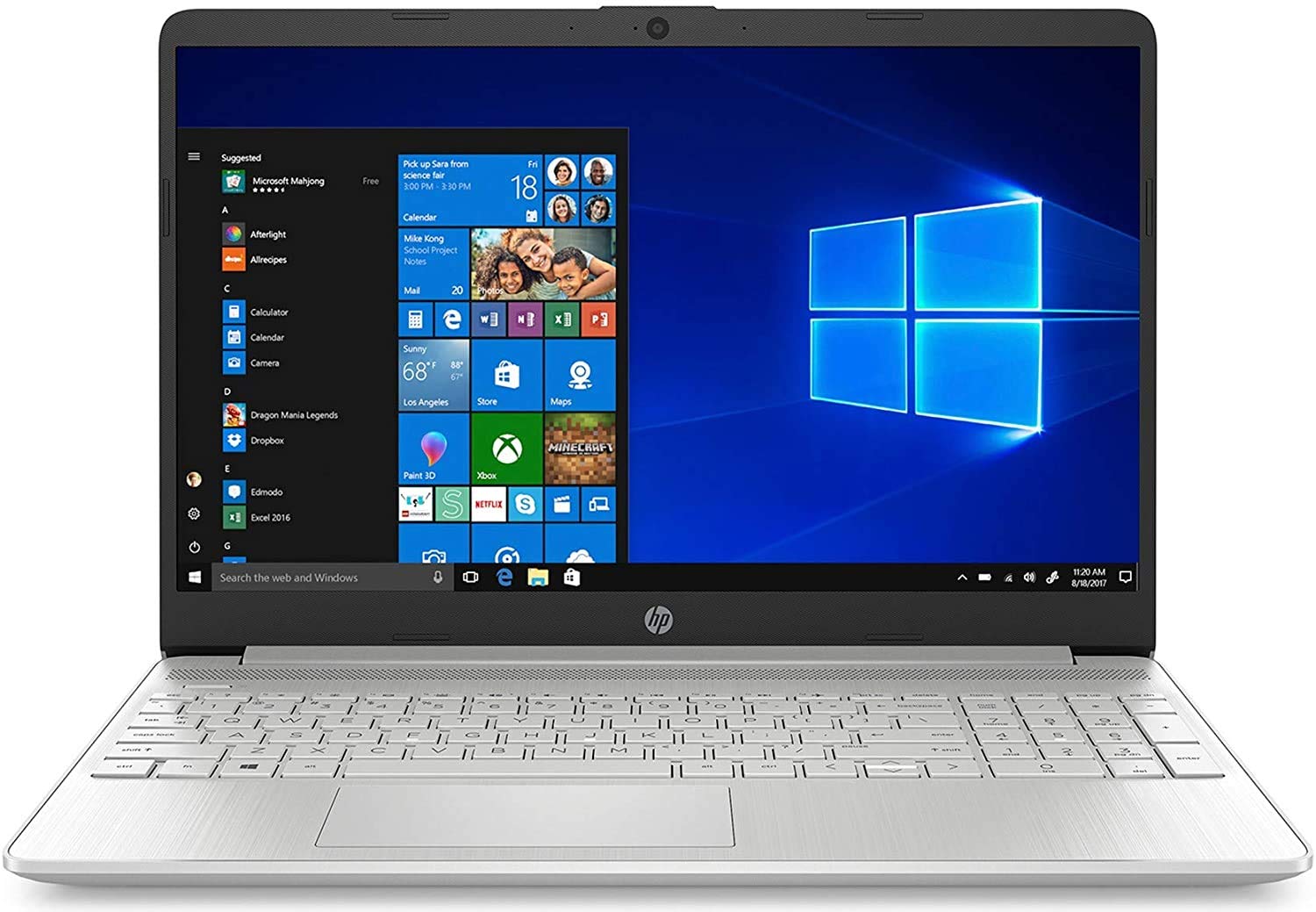 hp 2022 Newest 15.6" HD Laptop Computer, 11th Gen Intel Quad-Core i3-1125G4(Up to 3.7GHz, Beat i5-10210U),128GB SSD, 8GB RAM, Webcam, Bluetooth, USB-C, Wi-Fi, HDMI, Windows 11S, Silver+JVQ Mousepad