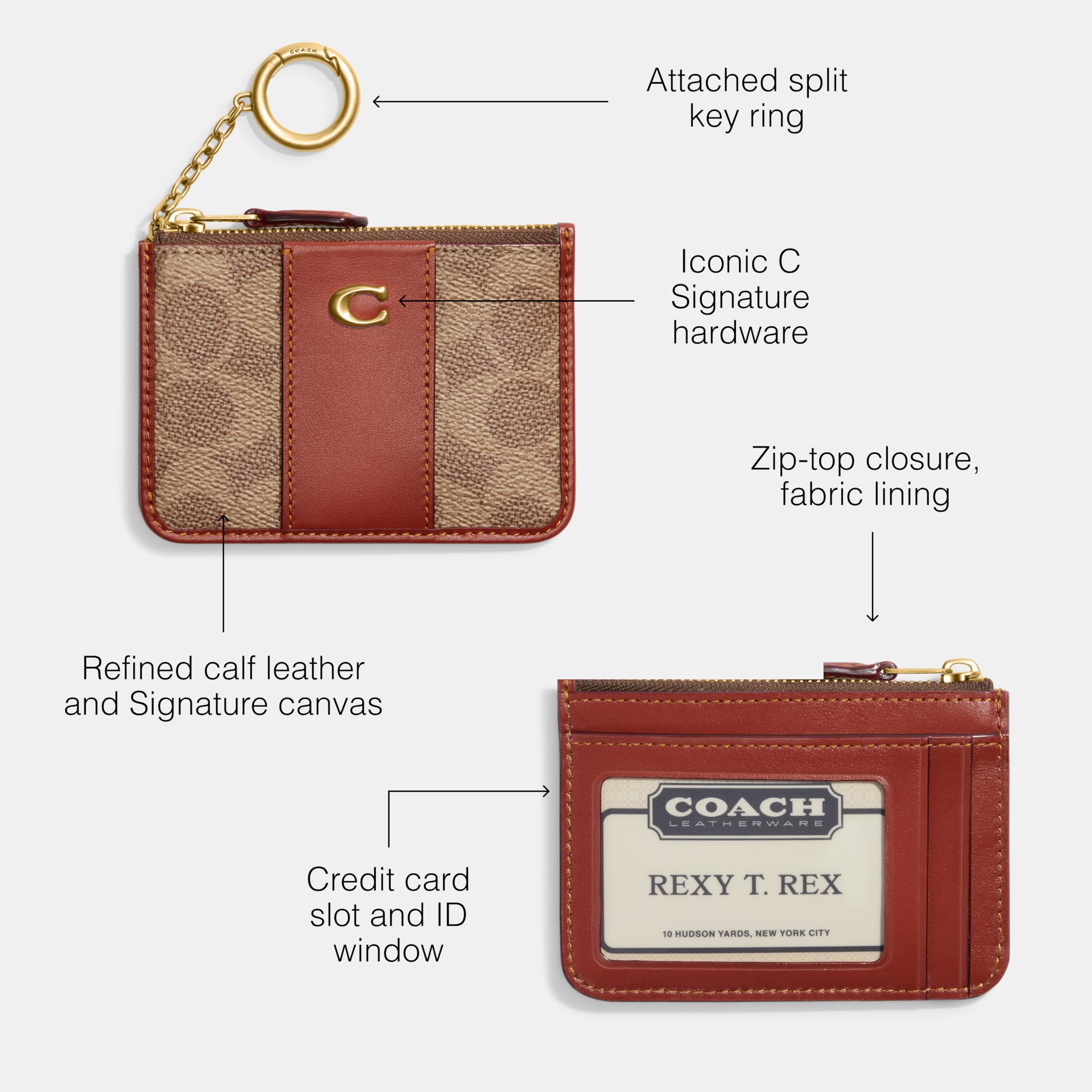 Coach Mini Id Skinny, Tan Rust