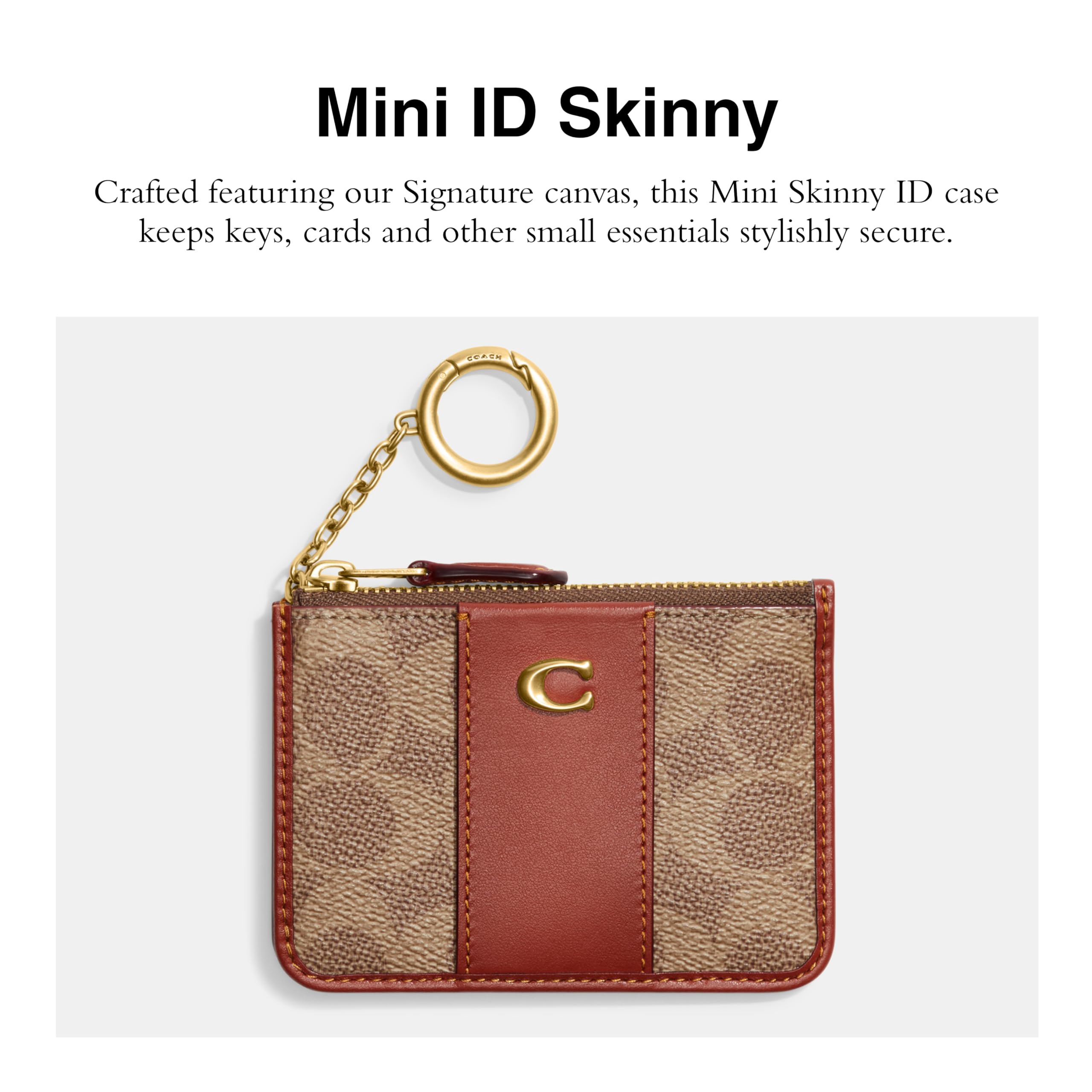 Coach Mini Id Skinny, Tan Rust