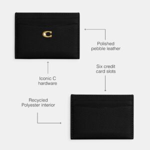 Coach Polished Pebble Leather Essential Card Case, Black
