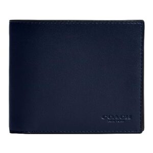 coach 3 in 1 wallet in burnished leather, deep blue