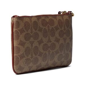 Coach Color-block Coated Canvas Signature Small Wristlet, Tan Rust