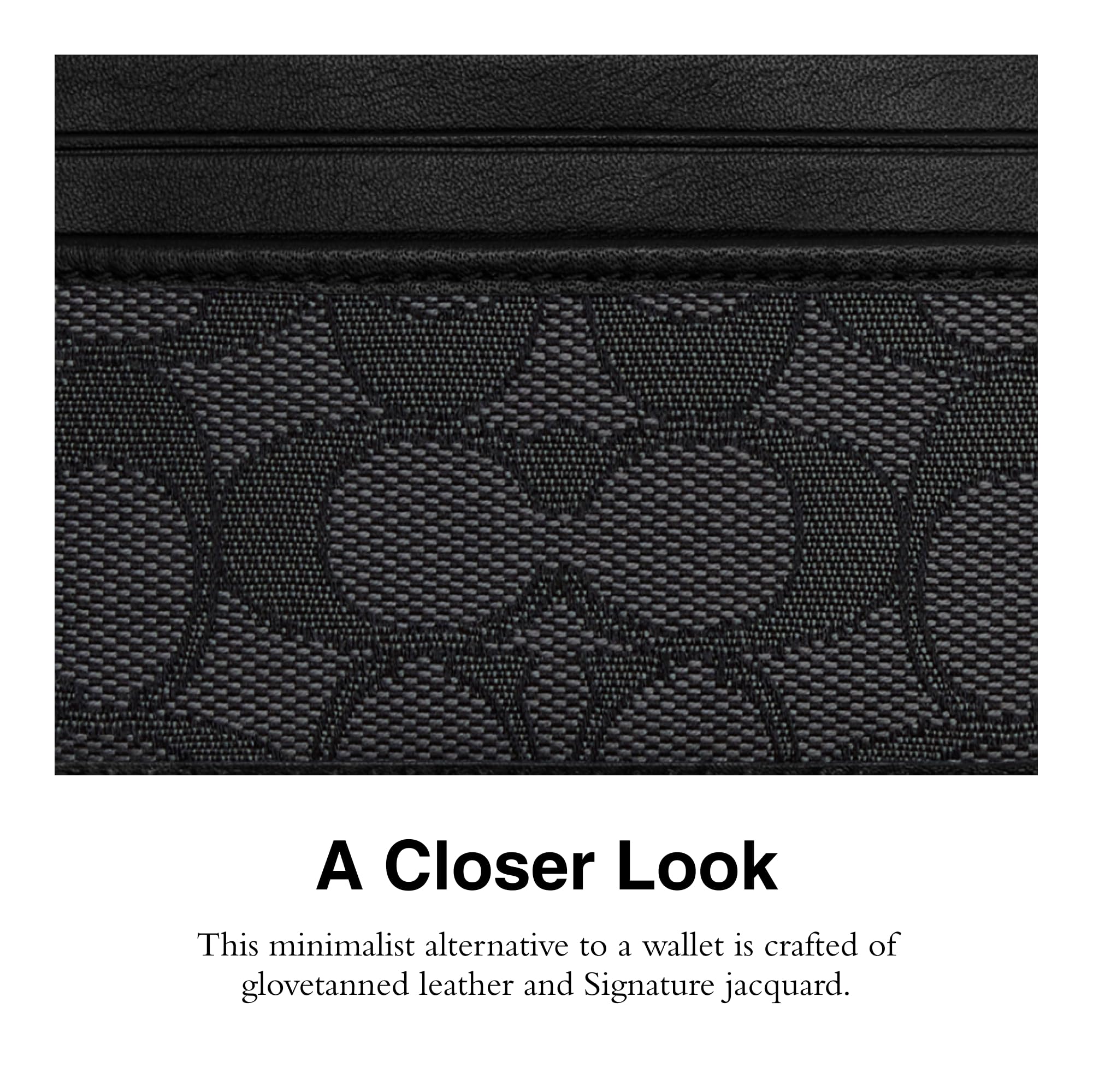 Coach Womens Refined Card Case in Signature Jacquard, Charcoal/Black