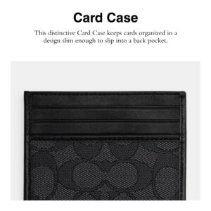 Coach Womens Refined Card Case in Signature Jacquard, Charcoal/Black