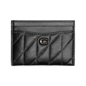 Coach Quilted Pillow Leather Essential Card Case Black One Size