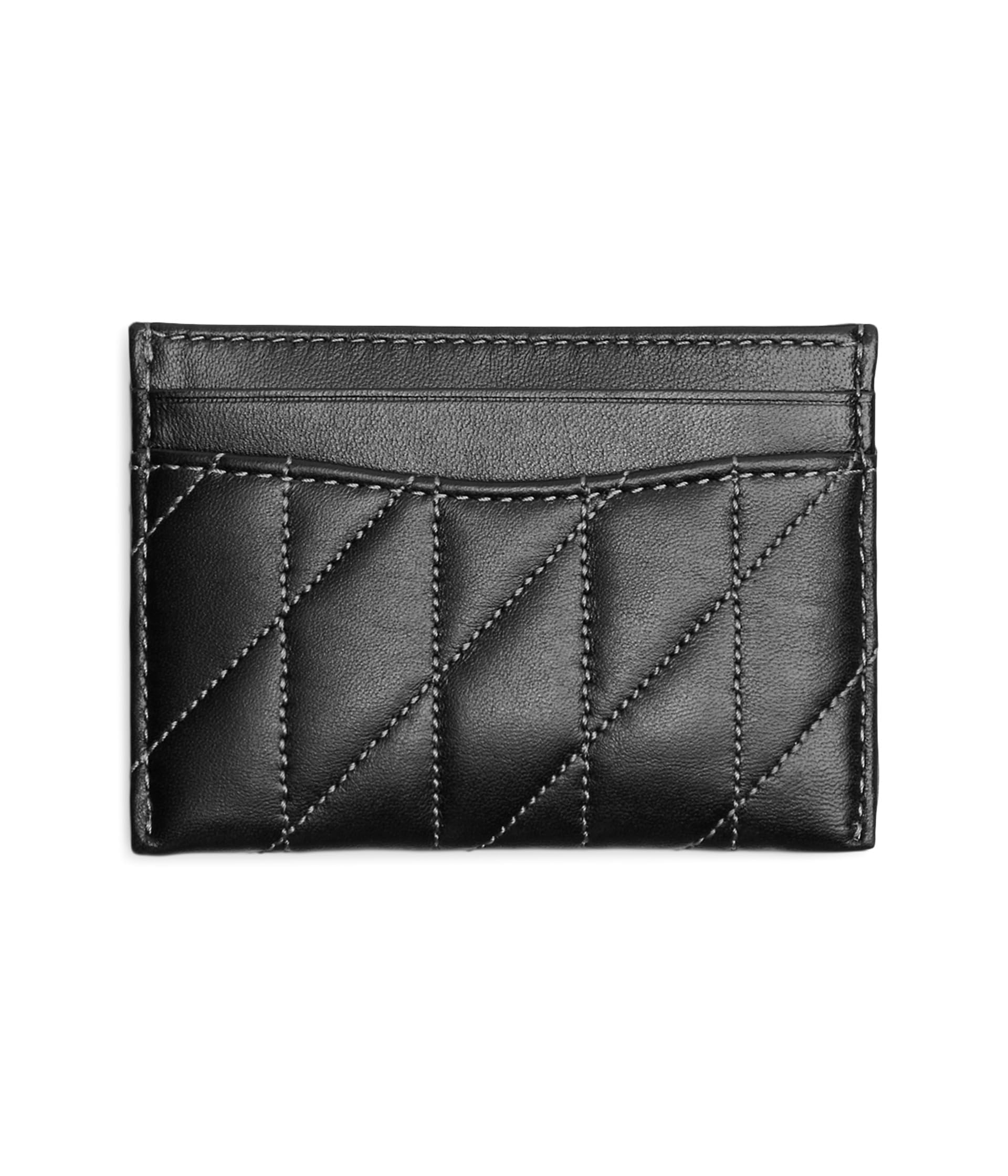 Coach Quilted Pillow Leather Essential Card Case Black One Size