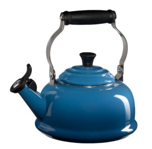 le creuset enamel on steel whistling tea kettle, 1.7 qt., marseille