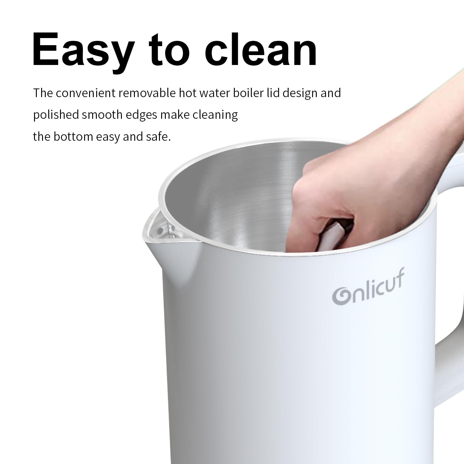 Onlicuf Temperature Control Electric Hot Water Kettle, 6-in-1 Electric Tea Kettle with 304 Stainless Steel Interior,1.5 Liter,Auto-Off & Boil-Dry Protection, Keep Warm, Fast Boiling, BPA Free