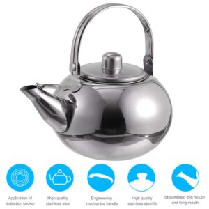 OSALADI Stainless Steel Tea Kettle with Filter Stovetop Tea Pot 1L Boiling Teapot Coffee Tea Kettle Heating Water Container Water Boiling Kettle Hot Water Kettle for Outdoor Camping Gas Stovetop