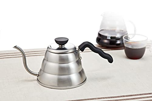 Hario V60 "Buono" Drip Kettle Stovetop Gooseneck Coffee Kettle 1.0L, Stainless Steel,Silver