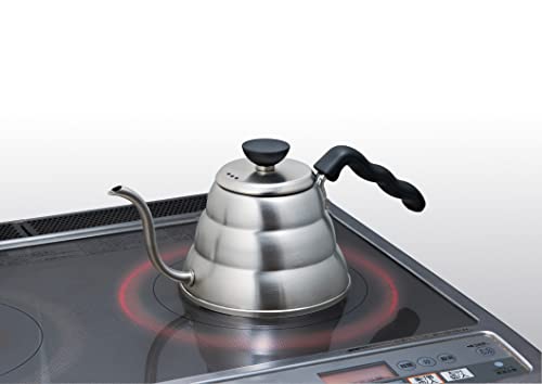 Hario V60 "Buono" Drip Kettle Stovetop Gooseneck Coffee Kettle 1.0L, Stainless Steel,Silver