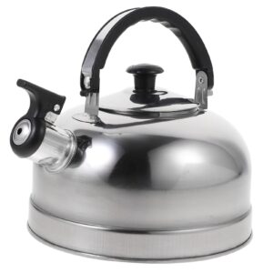 vaguelly 4qt whistling tea kettle - stainless steel teapot for stove top, metal water kettle stove top tea kettles, camping whistling kettle, tea pot stovetop teapot, universal base