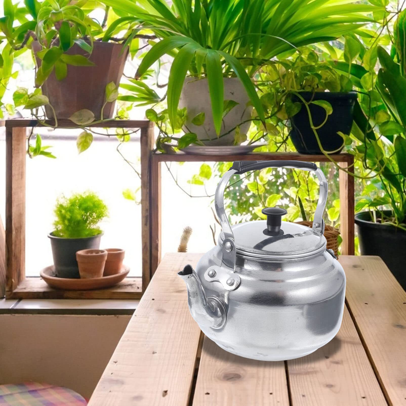 SHERCHPRY Aluminum Tea Kettle Metal Stovetop Kettle Camping Tea Kettle Metal Water Kettle Coffee Kettle for Home Restaurant