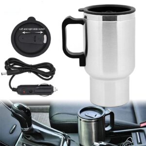 Car Kettle Electric Kettle Camping 12V 450ml Coffee Maker Water Boiler 65°C/149°F, Portable Travel Car Truck Kettle Hot Water Heater Bottle for Tea Coffee Making Cigarette Lighter Heating Cup, 60W