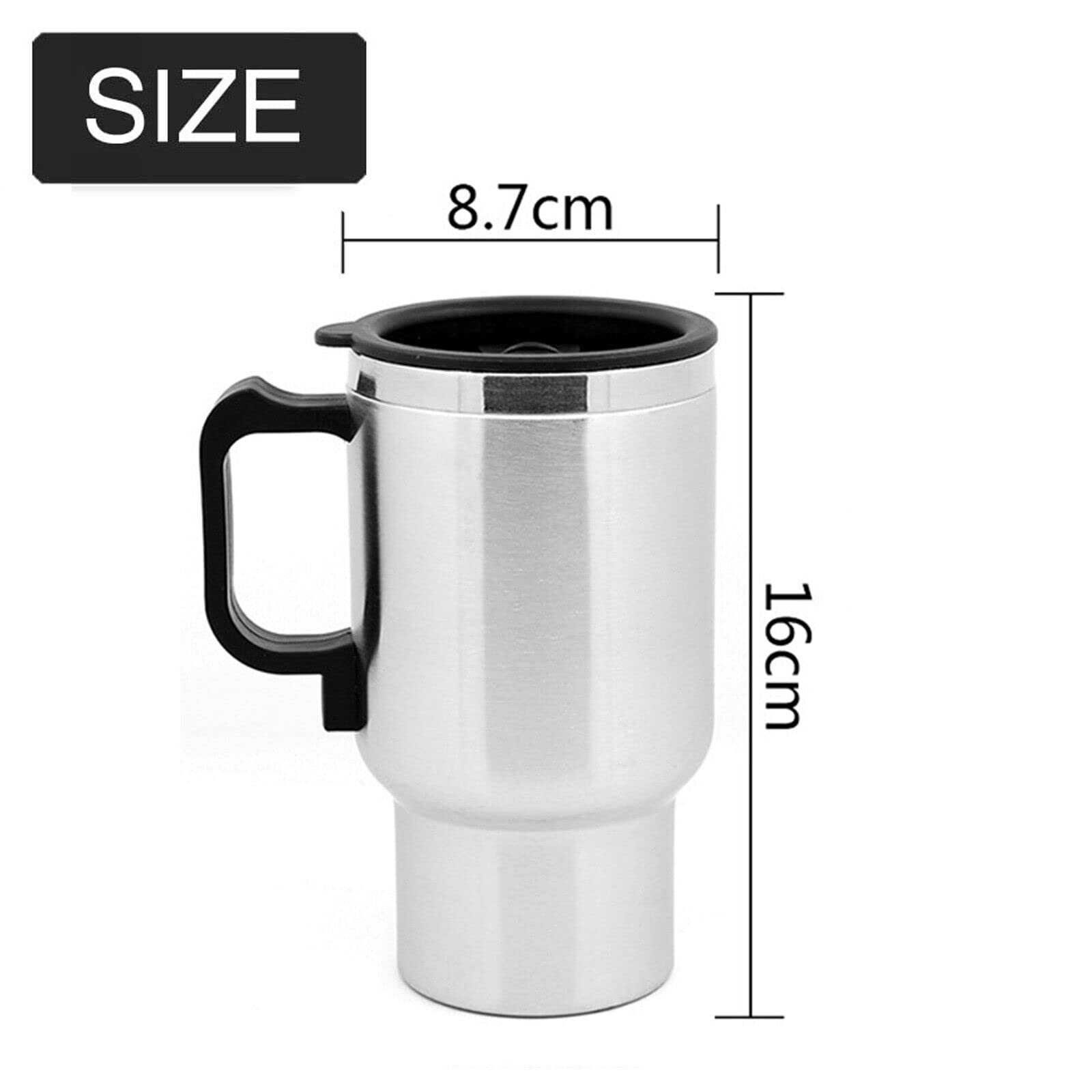 Car Kettle Electric Kettle Camping 12V 450ml Coffee Maker Water Boiler 65°C/149°F, Portable Travel Car Truck Kettle Hot Water Heater Bottle for Tea Coffee Making Cigarette Lighter Heating Cup, 60W