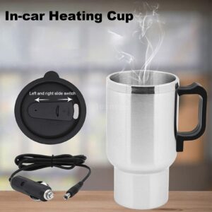 Car Kettle Electric Kettle Camping 12V 450ml Coffee Maker Water Boiler 65°C/149°F, Portable Travel Car Truck Kettle Hot Water Heater Bottle for Tea Coffee Making Cigarette Lighter Heating Cup, 60W