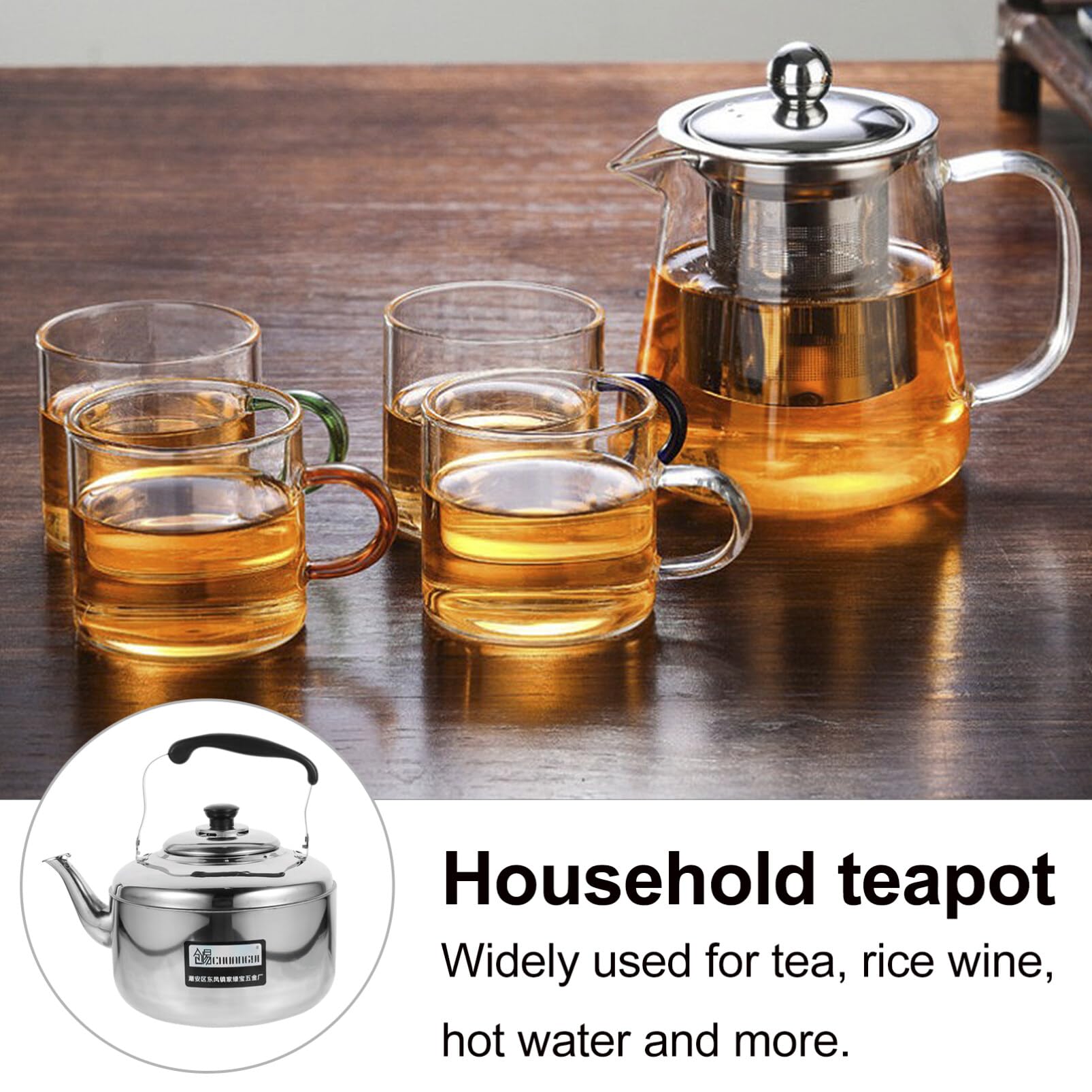 HEMOTON Stovetop Tea Kettle Stove Top Kettle Gooseneck Kettle Water Pouring Kettle Stainless Steel Stovetop Kettle Tea Kettle Stovetop Coffee Electric Tea Pots Heating Kettle Juice Can Gas