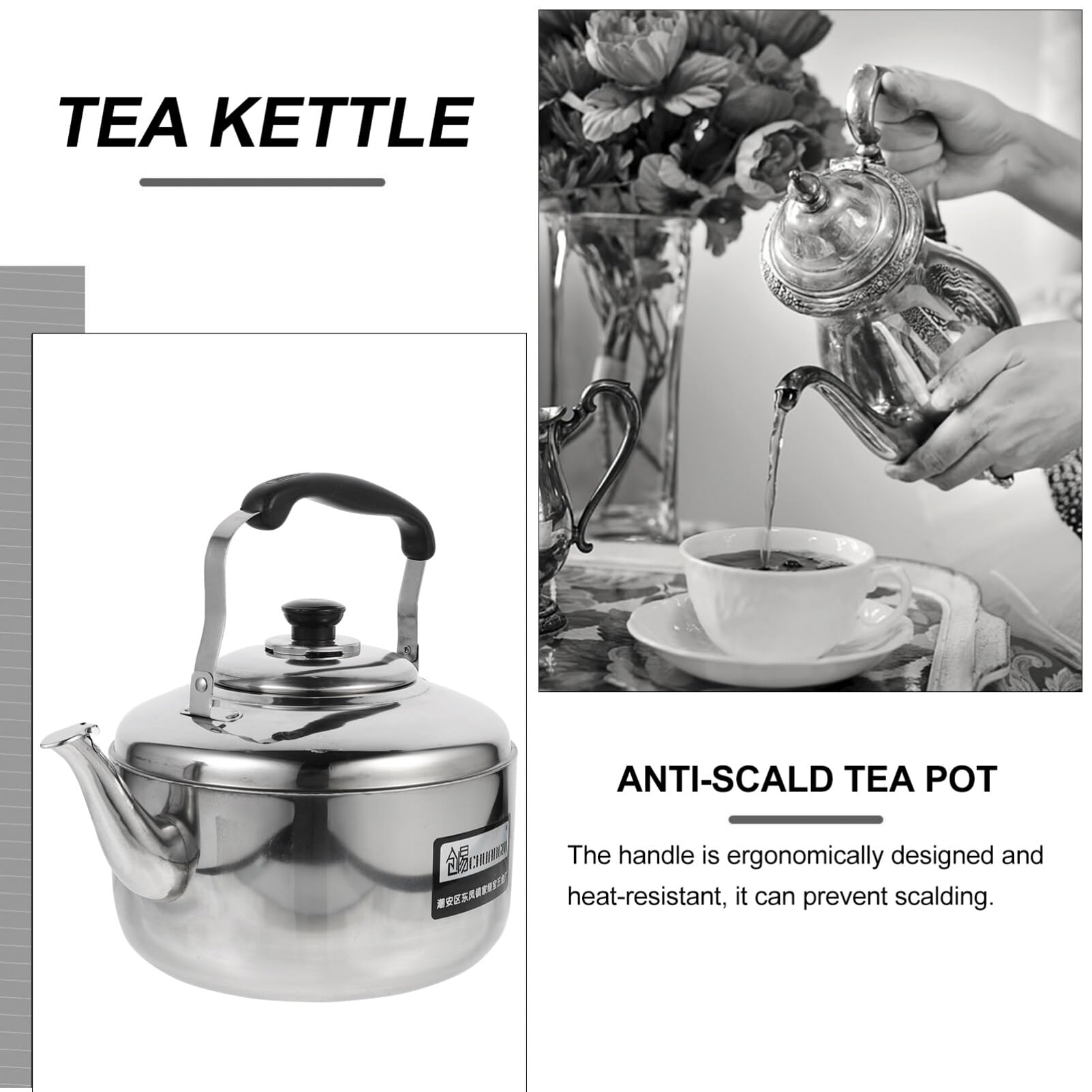 HEMOTON Stovetop Tea Kettle Stove Top Kettle Gooseneck Kettle Water Pouring Kettle Stainless Steel Stovetop Kettle Tea Kettle Stovetop Coffee Electric Tea Pots Heating Kettle Juice Can Gas