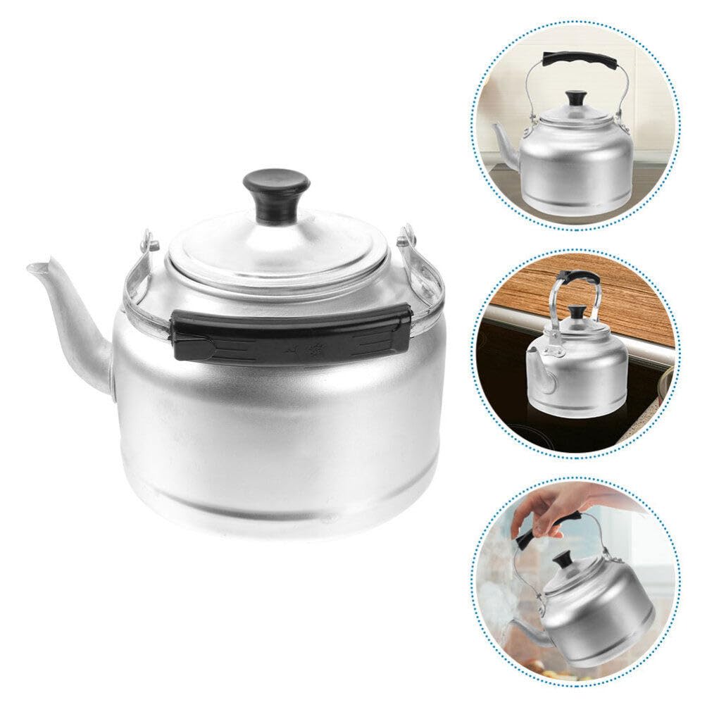 CALLARON Metal Tea Kettle Camping Stove Aluminium Tea Kettle 3L Stovetop Teakettle Classic Teapot Metal Tea Pots for Stove Top with Thin Fast Heating Base Vintage Kitchen Water Kettle